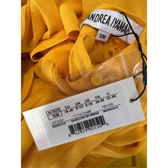 NWT ANDREA IYAMAH Sade Cover Up Dress in Marigold Size S/M $290