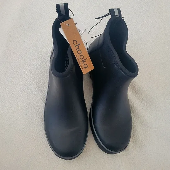 NWT CHOOKA Everyday Neoprene Waterproof Slip On Chelsea Rubber Ankle Rain Boots