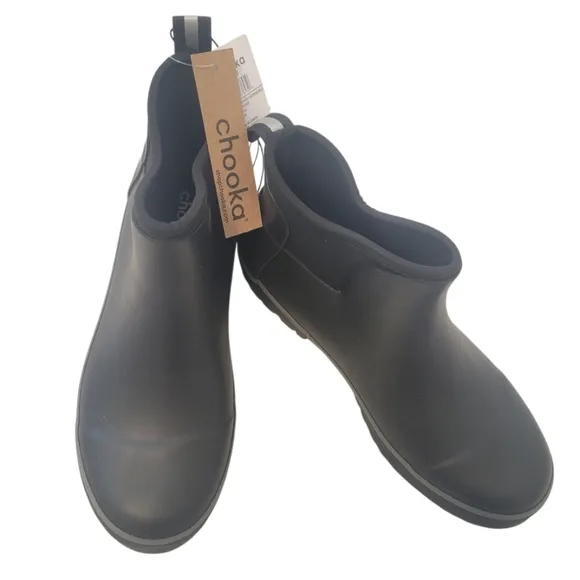 NWT CHOOKA Everyday Neoprene Waterproof Slip On Chelsea Rubber Ankle Rain Boots