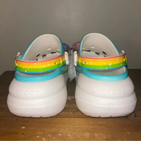 NWT Crocs X Carebears Rainbow Clog crush size m 12w multicolor light up rainbow