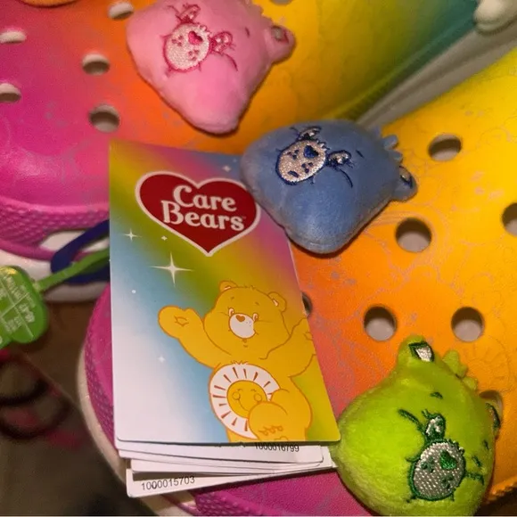 NWT Crocs X Carebears Rainbow Clog crush size m 12w multicolor light up rainbow