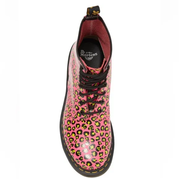 NWT Dr. Martens Neon Cheetah Print 1460 Leather Boots FINAL PRICE