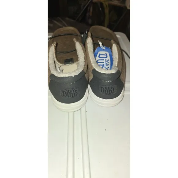 NWT Hey Dude Wally Warmth Knit Men's Casual Shoes, Beige/White Size 12