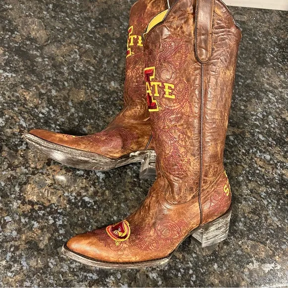 NWT Iowa State Cyclones Cowboy Western Boots Game Day Womens Sz 6.5 NEW