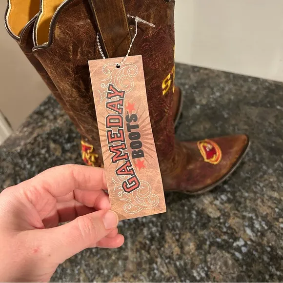 NWT Iowa State Cyclones Cowboy Western Boots Game Day Womens Sz 6.5 NEW
