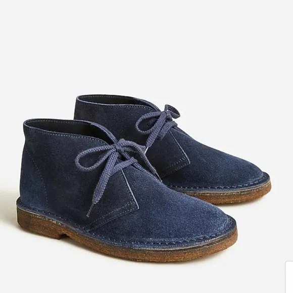 NWT J. Crew Crewcuts Boys Suede Macallister Lace Up Boots Shoes Navy Blue Sz 2
