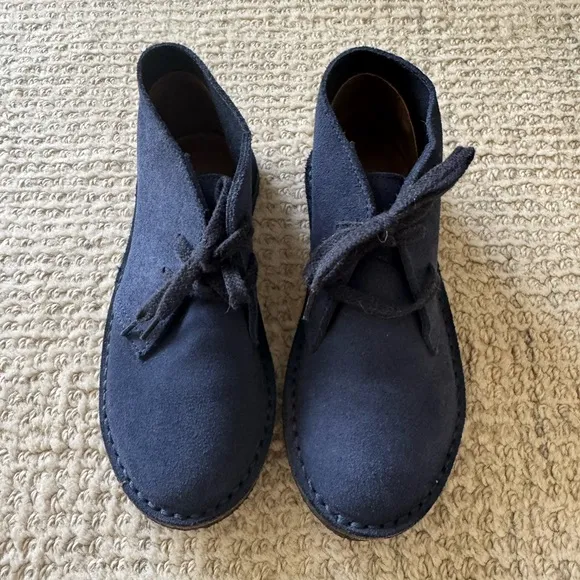 NWT J. Crew Crewcuts Boys Suede Macallister Lace Up Boots Shoes Navy Blue Sz 2