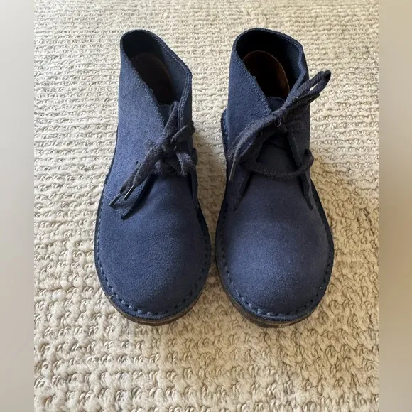 NWT J. Crew Crewcuts Boys Suede Macallister Lace Up Boots Shoes Navy Blue Sz 2