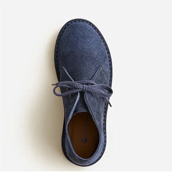 NWT J. Crew Crewcuts Boys Suede Macallister Lace Up Boots Shoes Navy Blue Sz 2