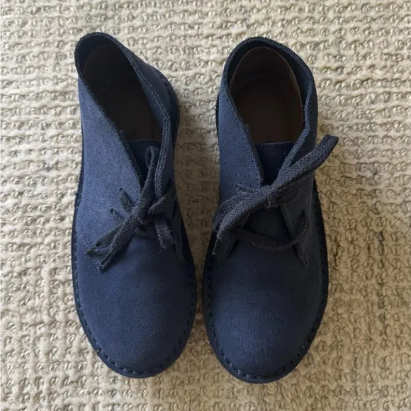 NWT J. Crew Crewcuts Boys Suede Macallister Lace Up Boots Shoes Navy Blue Sz 2