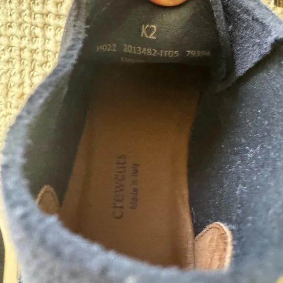 NWT J. Crew Crewcuts Boys Suede Macallister Lace Up Boots Shoes Navy Blue Sz 2
