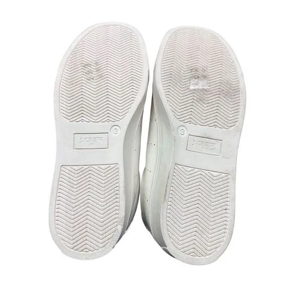 NWT J.Crew Factory Crewcuts Girls' Lace-Up Sneakers White Lavender Size 3
