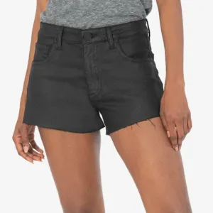 NWT Kut from the Kloth JANE FAUX LEATHER HIGH RISE SHORT(BLACK)