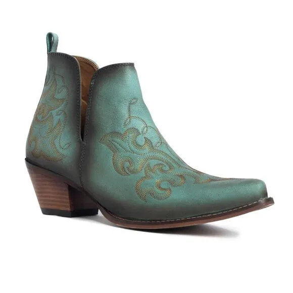 NWT Leather Western Embroidered Booties Boots