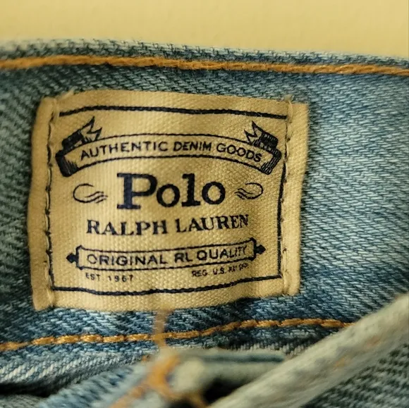 NWT Polo Ralph Lauren Distressed Frayed Belted Blue Cotton Denim Mini Mid Skirt