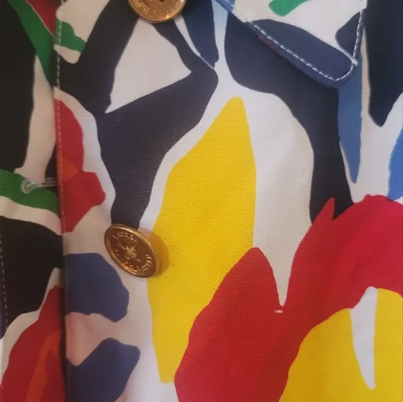 NWT Ralph Lauren Flower Cotton Gold White Green Red Blue Yellow Jacket Coat L