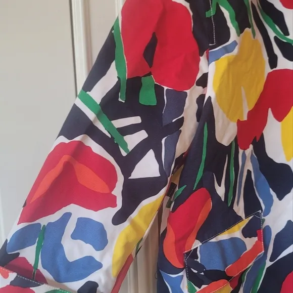 NWT Ralph Lauren Flower Cotton Gold White Green Red Blue Yellow Jacket Coat L