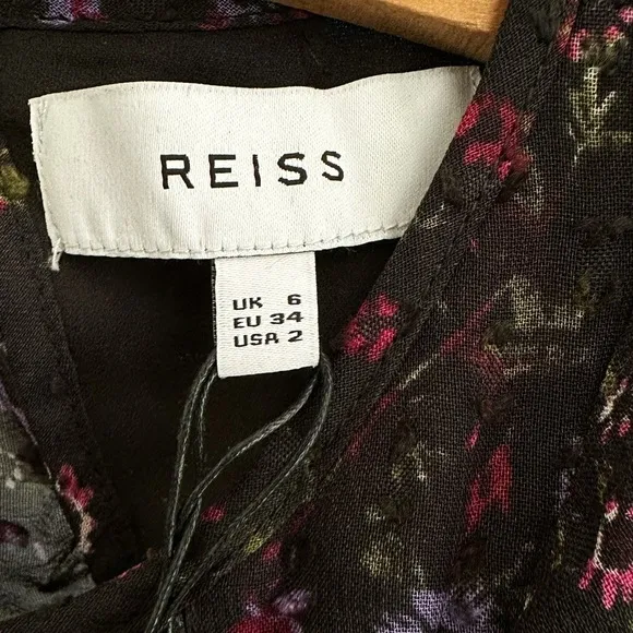 Nwt Reiss Carey India Ruffle Pintuck Floral Dress