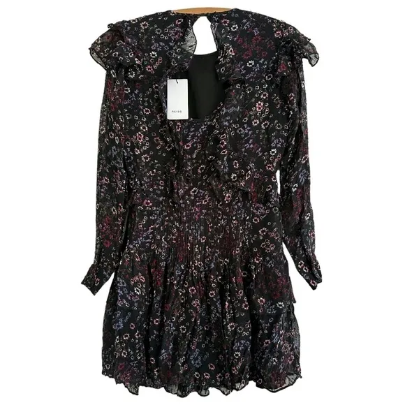 Nwt Reiss Carey India Ruffle Pintuck Floral Dress