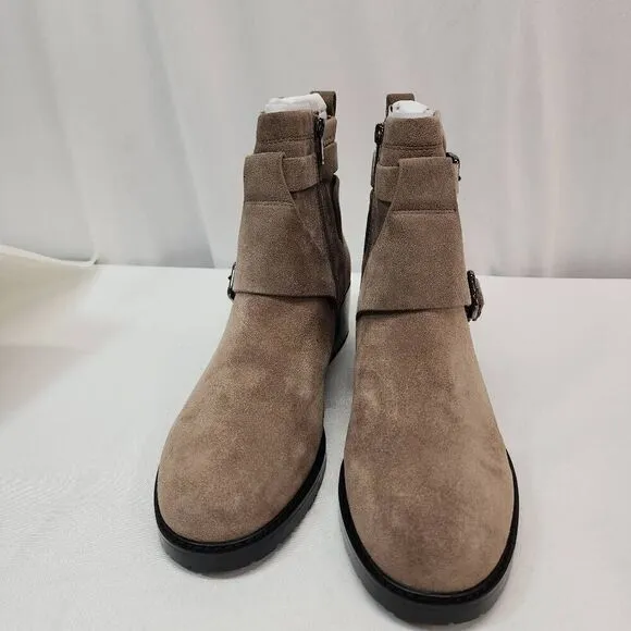 NYDJ Women's Size 11 Parvani Tan Ankle Booties Buckels Suede New
