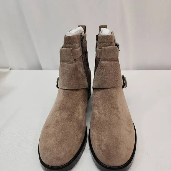 NYDJ Women's Size 11 Parvani Tan Ankle Booties Buckels Suede New