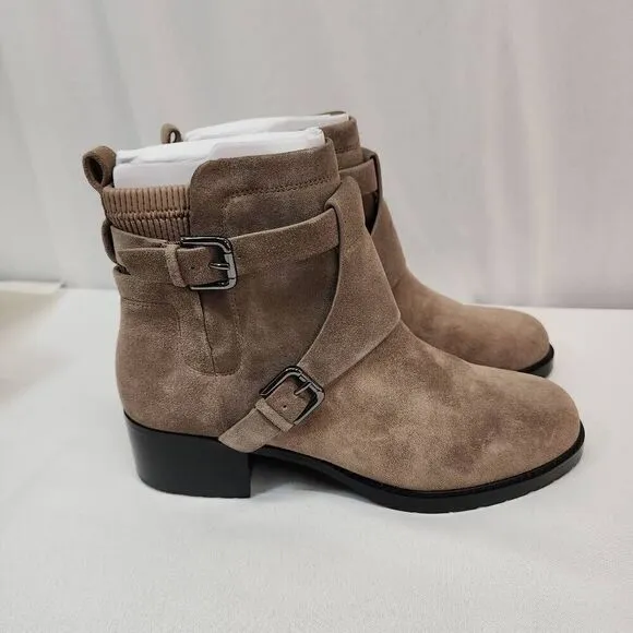 NYDJ Women's Size 11 Parvani Tan Ankle Booties Buckels Suede New