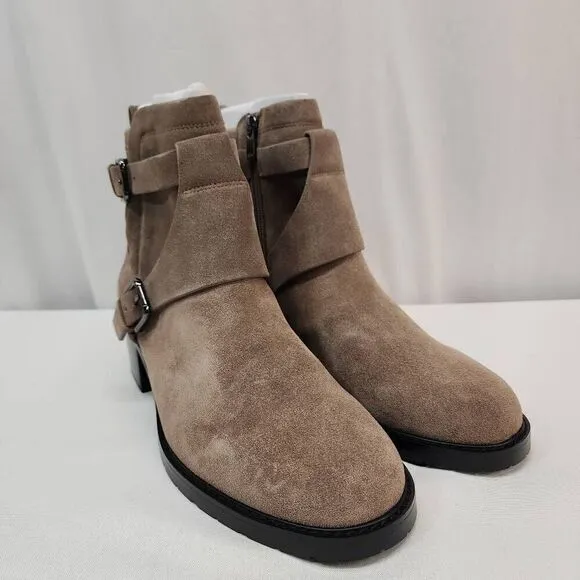 NYDJ Women's Size 11 Parvani Tan Ankle Booties Buckels Suede New