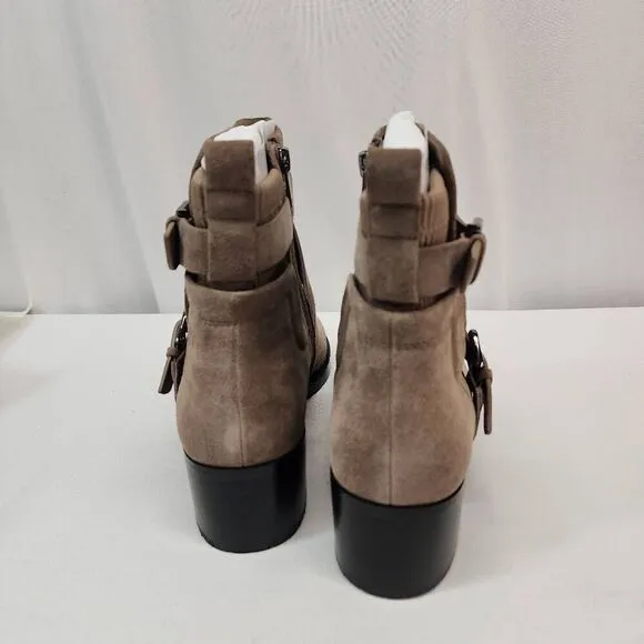 NYDJ Women's Size 11 Parvani Tan Ankle Booties Buckels Suede New