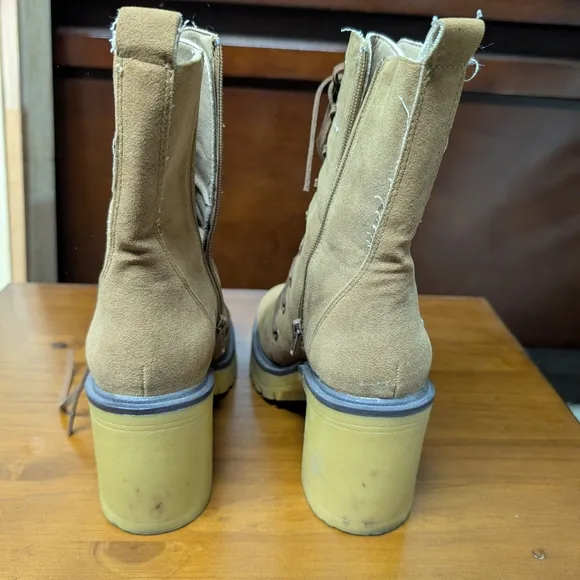 Oasis Brown Lace-Up Boots with Rugged Sole