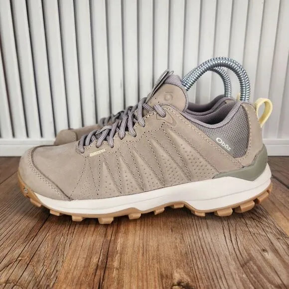 Oboz Sypes Low Leather B-Dry Waterproof Womens Sz 6 Beige Hiking Shoes 76102 NEW