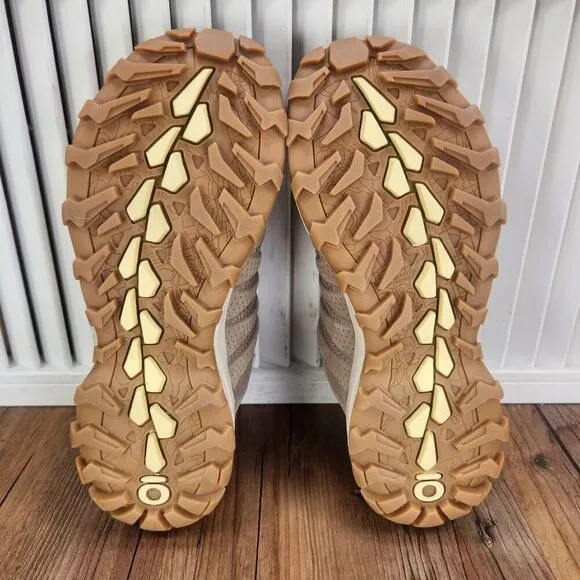 Oboz Sypes Low Leather B-Dry Waterproof Womens Sz 6 Beige Hiking Shoes 76102 NEW