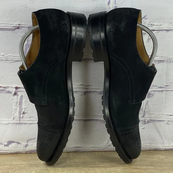 O'Keeffe Double Monk Strap Cap Toe Dress Shoes Mens Size 8.5 Black Oxford Brogue