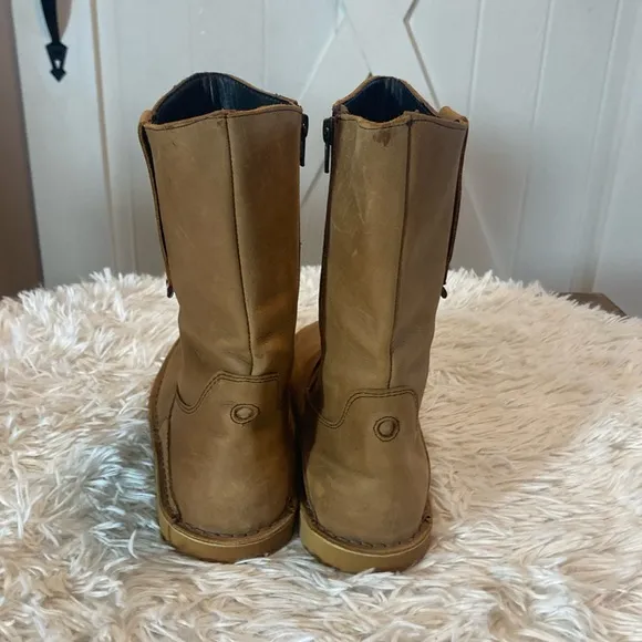 Oliberte Yabela Rustic Brown Mid Calf Zip Leather African Boots Women’s Size 39