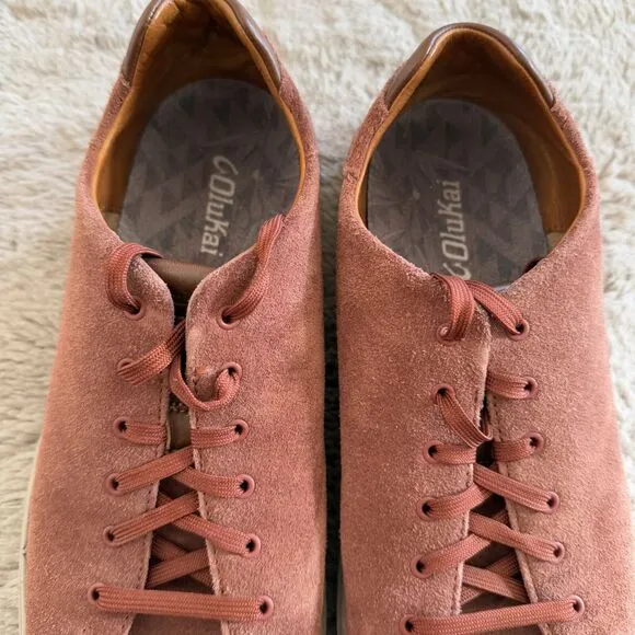 Olukai 'Lae'ahi El'kala' Men's Size 10.5 Suede Sneakers Beach Comfort