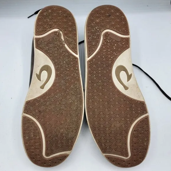 OluKai Lae'Ahi Li 'Ili Mens 13 Dark Brown Casual Leather Sneakers - 10455-6363