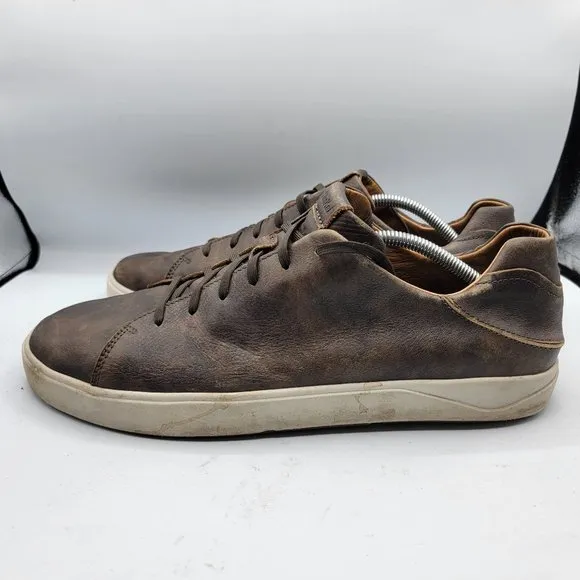 OluKai Lae'Ahi Li 'Ili Mens 13 Dark Brown Casual Leather Sneakers - 10455-6363