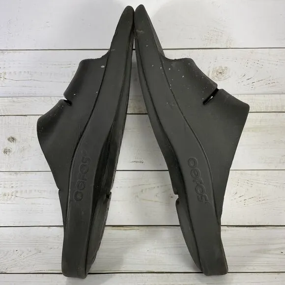 Oofos Ooahh Slide Sandals Mens Size 10 Black Comfort Recovery Shoes, Womens 12