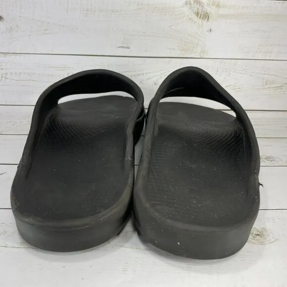 Oofos Ooahh Slide Sandals Mens Size 10 Black Comfort Recovery Shoes, Womens 12
