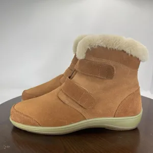 Orthofeet Florence Women's Boots 12 Brown Suede Lined Winter Snow Shoes 888