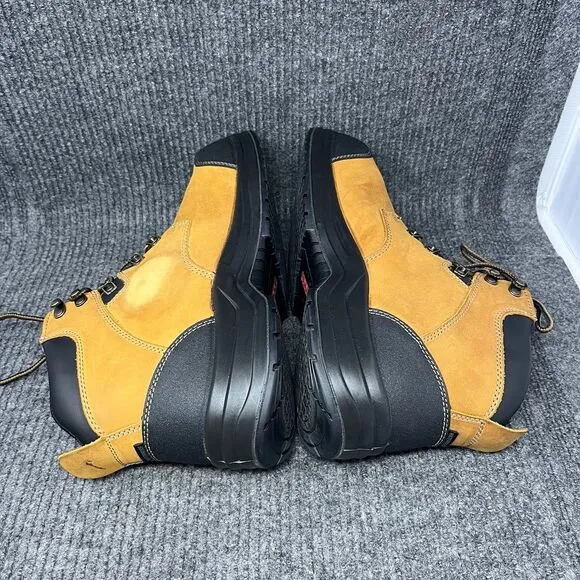 Orthofeet Granite Steel Toe Non Slip Work Boots Orthopedic Brown Leather 13 WIDE