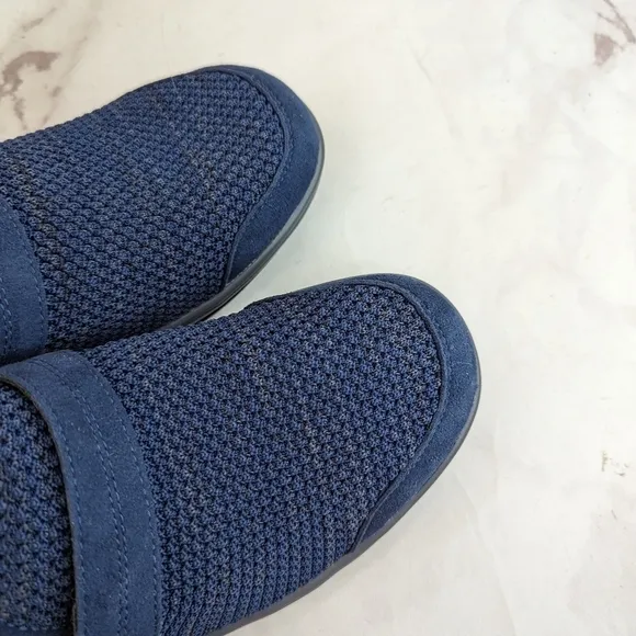 Orthofeet Women Size 8.5 B Quincy Blue Knit Stretch Slip On Casual Sneaker Shoes