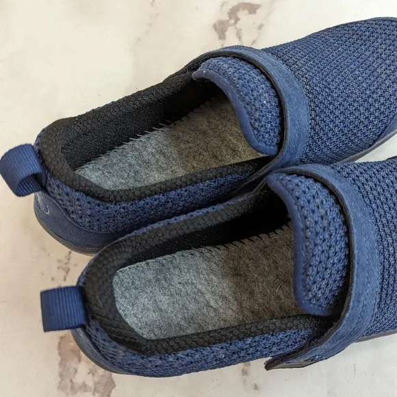 Orthofeet Women Size 8.5 B Quincy Blue Knit Stretch Slip On Casual Sneaker Shoes
