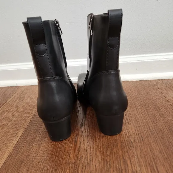 OSSTONE Dress Boot for Men Leather Chukka Designer Calfskin Boots JY002 Black 12