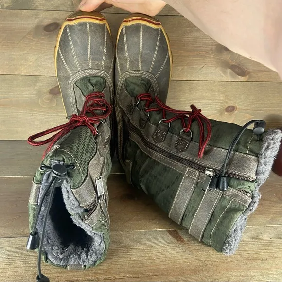 pajar adriana womens size 8 shoes green waterproof fur lined comfort snow boots