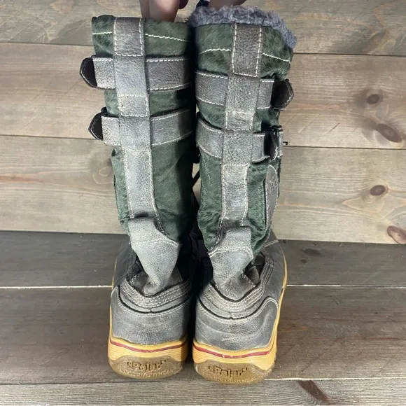 pajar adriana womens size 8 shoes green waterproof fur lined comfort snow boots
