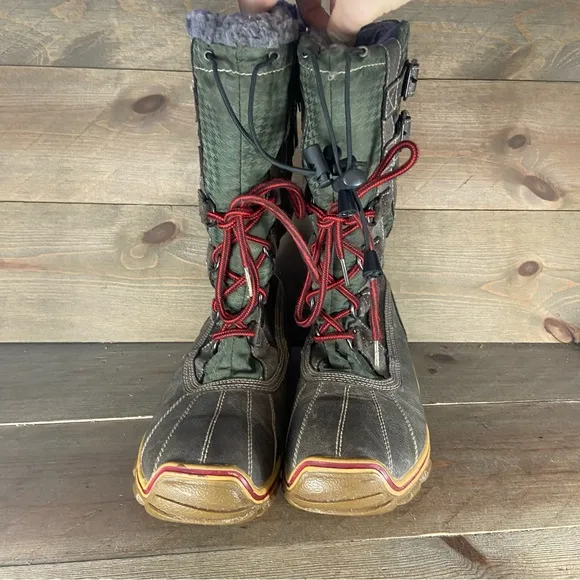 pajar adriana womens size 8 shoes green waterproof fur lined comfort snow boots