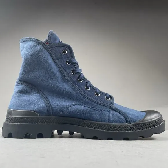 Palladium Pampa M65 Men’s 10.5 Hi Top Navy Blue Canvas Ankle Combat Boots Casual