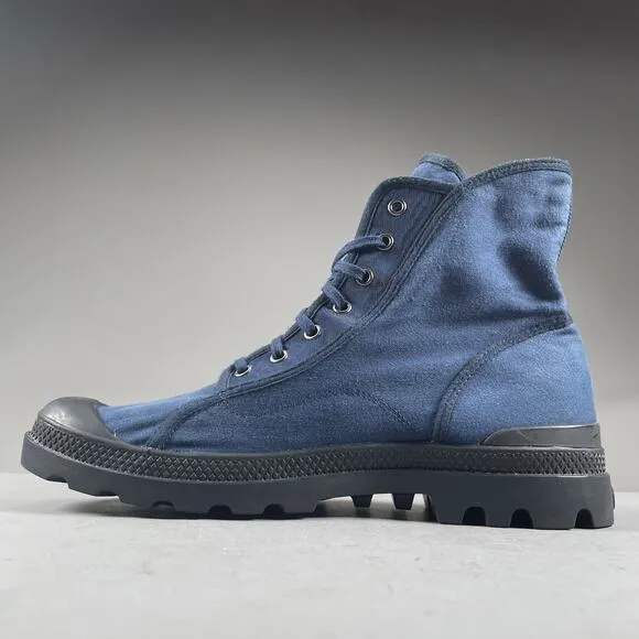 Palladium Pampa M65 Men’s 10.5 Hi Top Navy Blue Canvas Ankle Combat Boots Casual