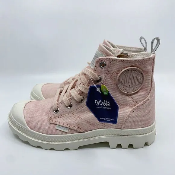 Palladium Pampa Zip Women’s Size 6 Pink White Ankle Boots Shoes 96693-667