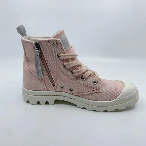 Palladium Pampa Zip Women’s Size 6 Pink White Ankle Boots Shoes 96693-667